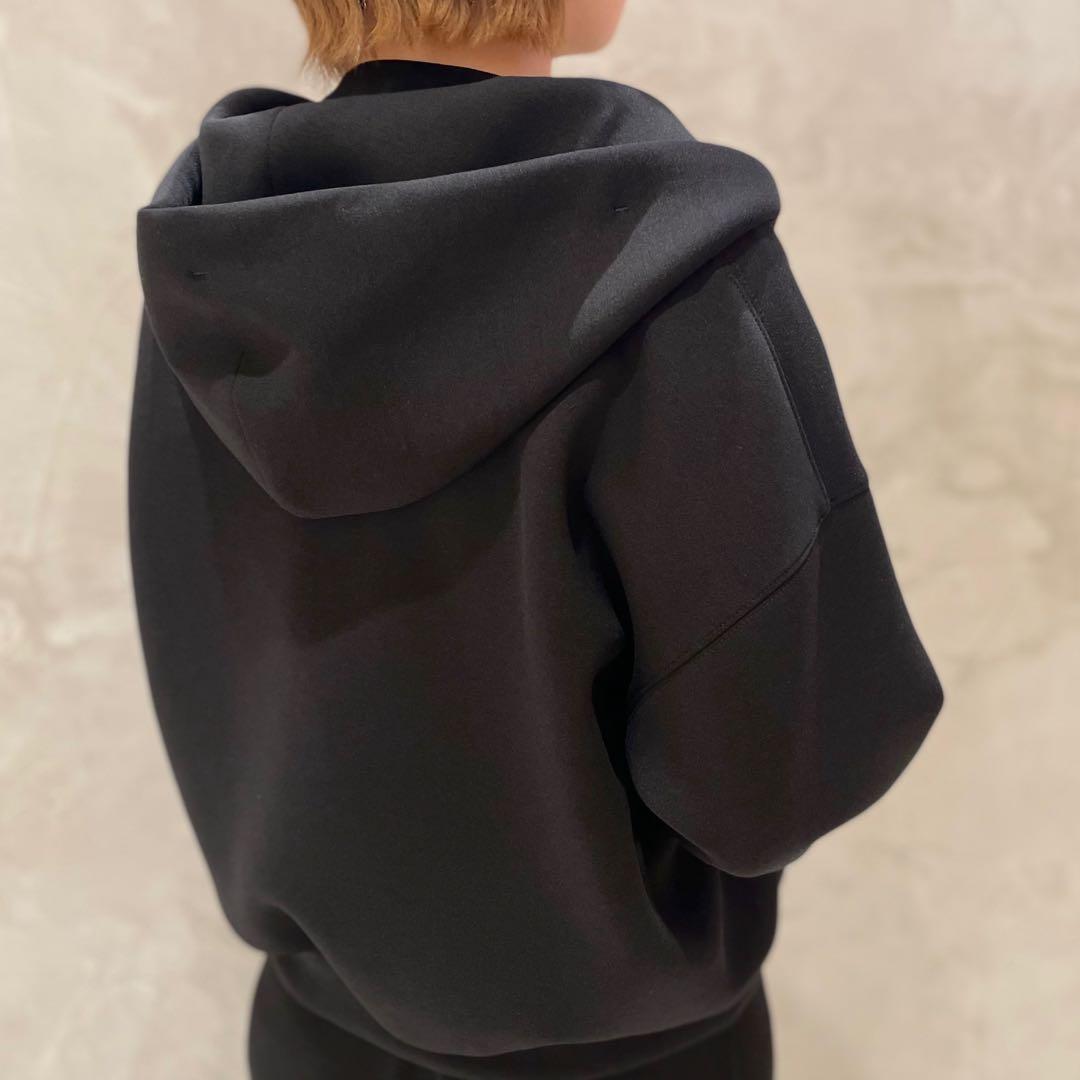 【美品】ダンボールニットジップアップパーカー　エムプルミエ　ブレンヘイム　mid