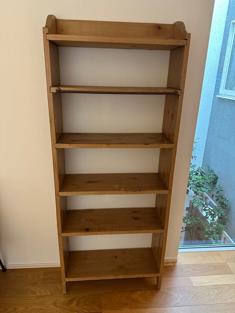 アンティーク木製 5段オープンシェルフ