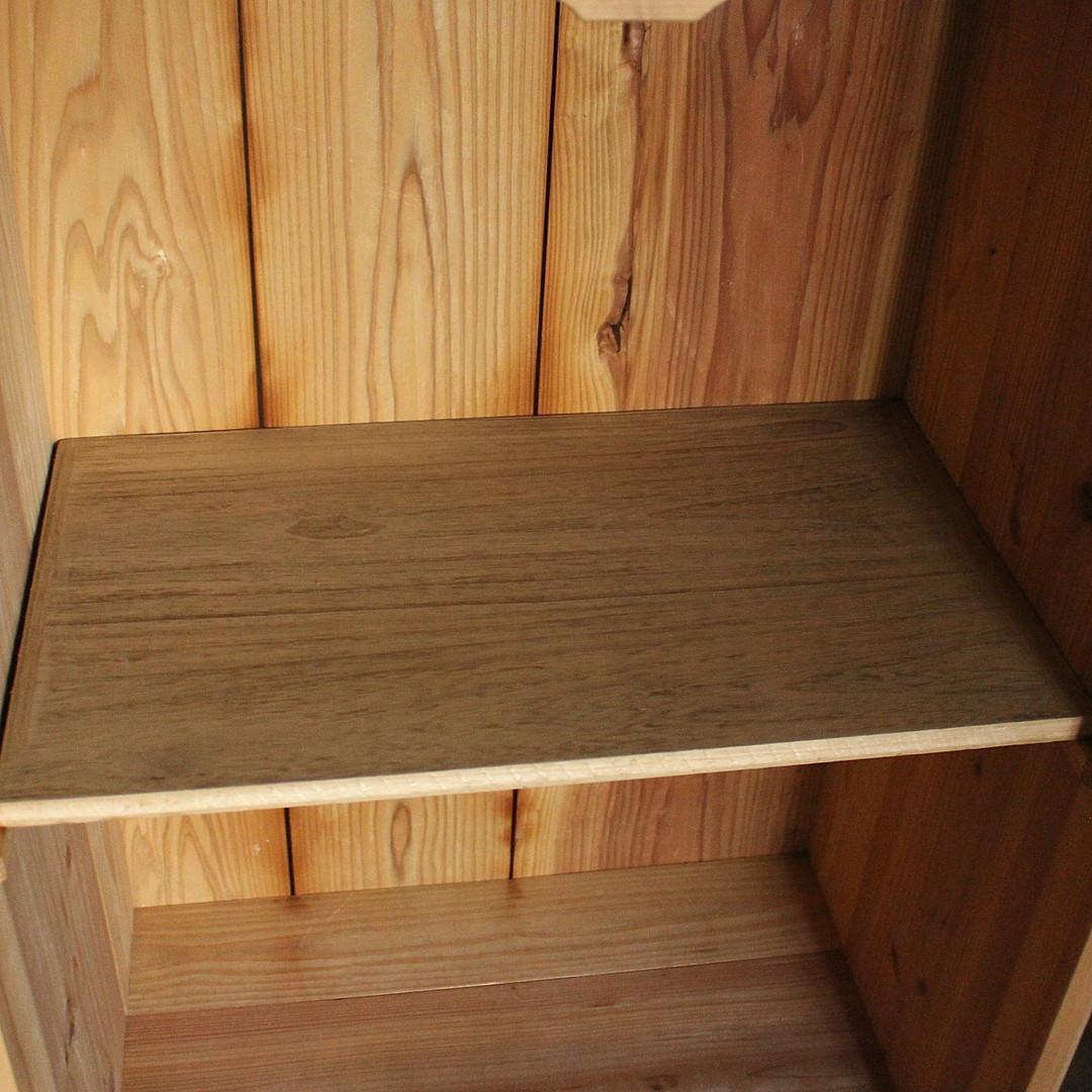 古い木枠のガラス戸棚×木製引き出し　食器棚　水屋　キャビネット　古家具　古民家