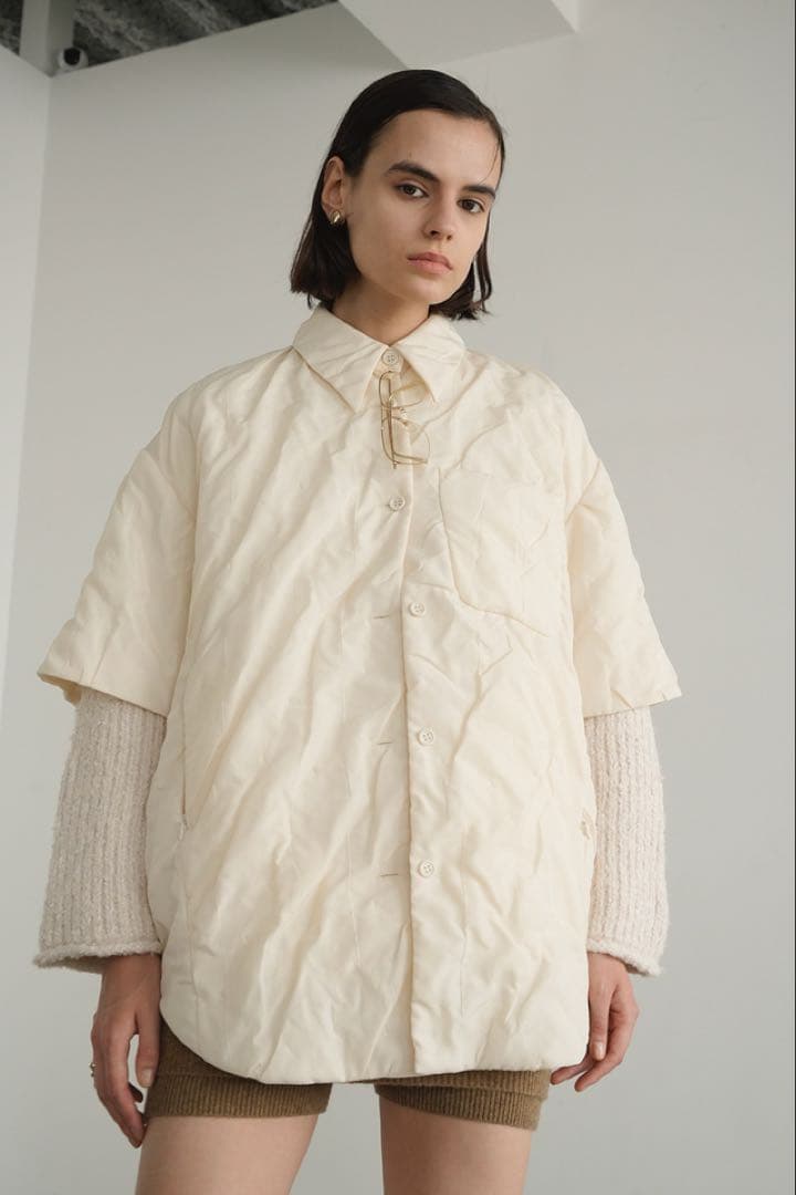 春秋向け美品！PADDED CRUMPLY SHIRT JACKET