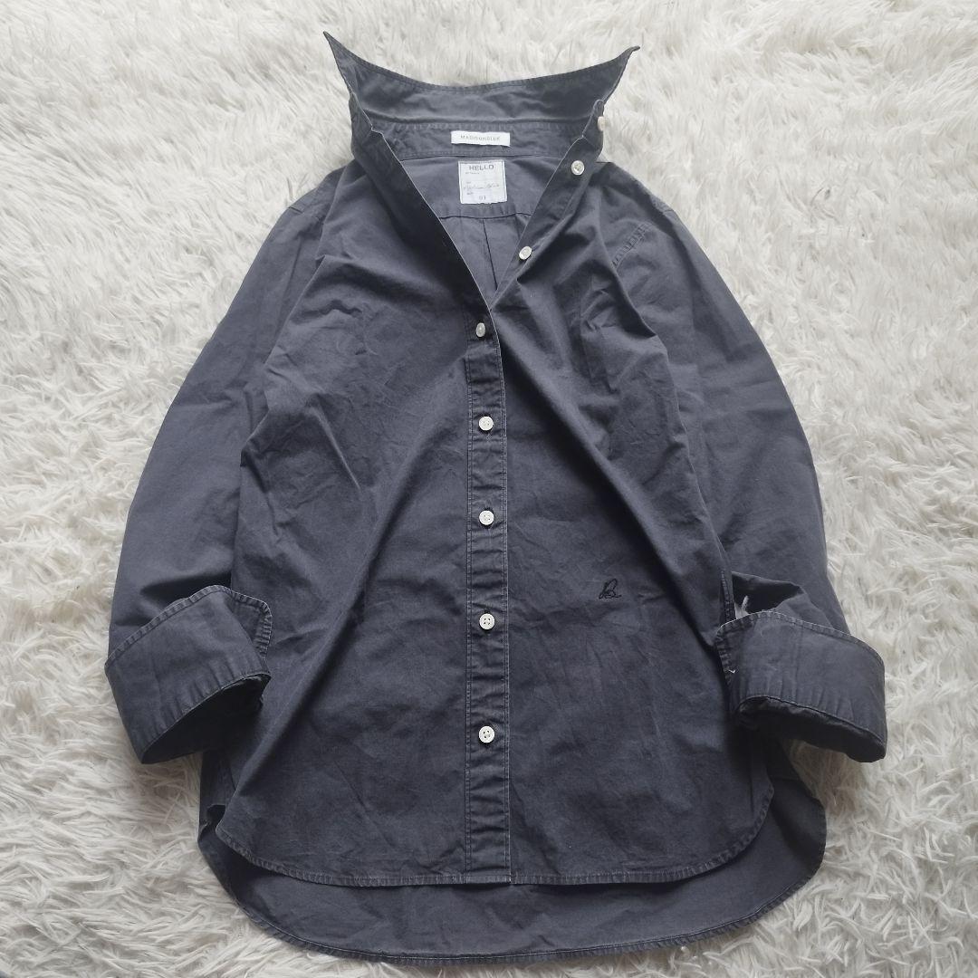 美品✨マディソンブルー マダムウォッシュドアウトシャツ 長袖 ネイビー 01