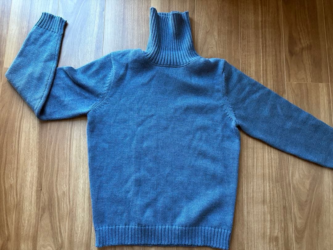 ち*ま様 ザノーネ　5G 5ゲージ　タートルネック　ニット　ブルー　46サイズ