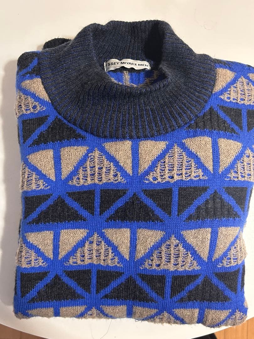 ISSEY MIYAKE MEN 幾何学模様 ニット L