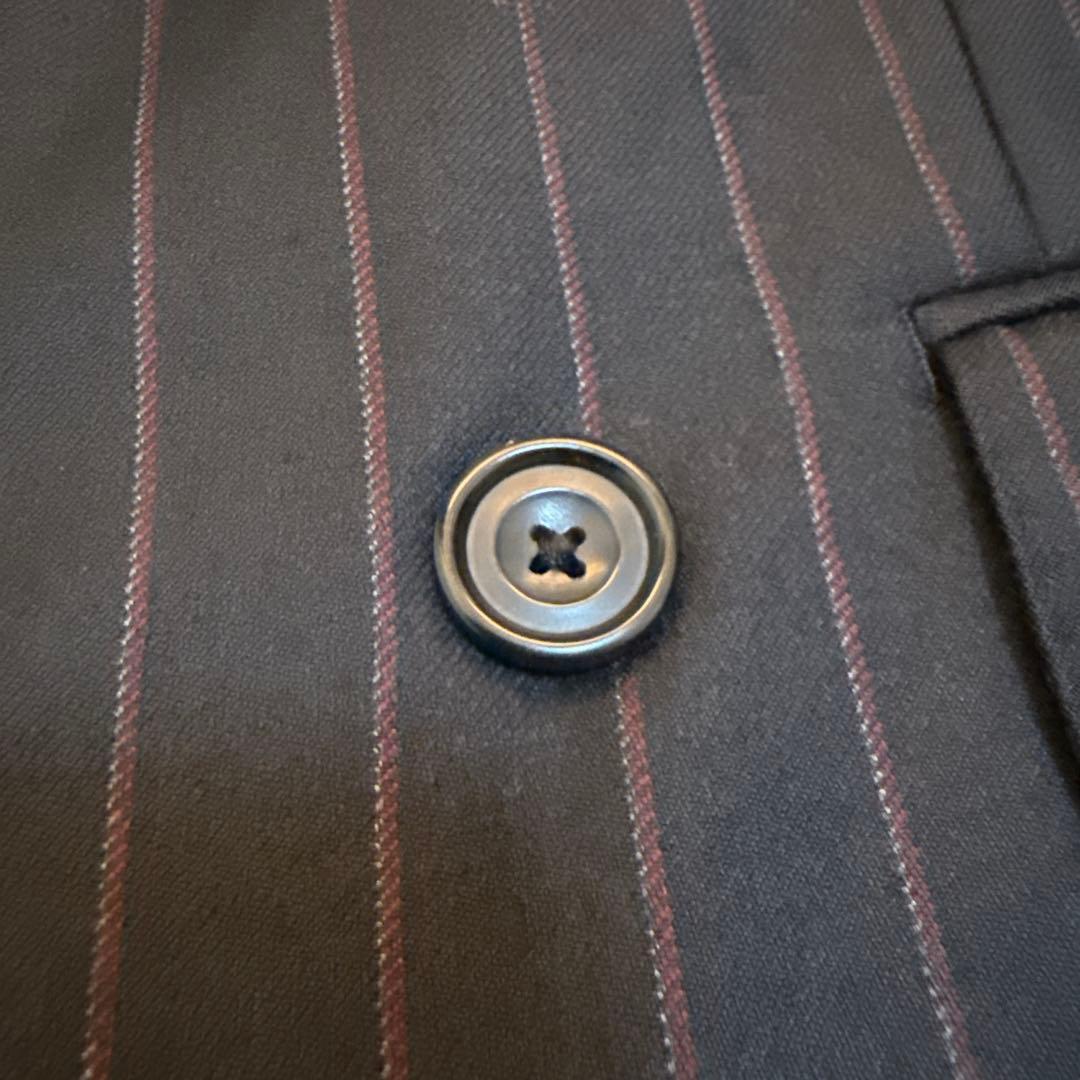 【美品】バーバリーロンドン ダブル スーツセットアップ ストライプ シルク混A6