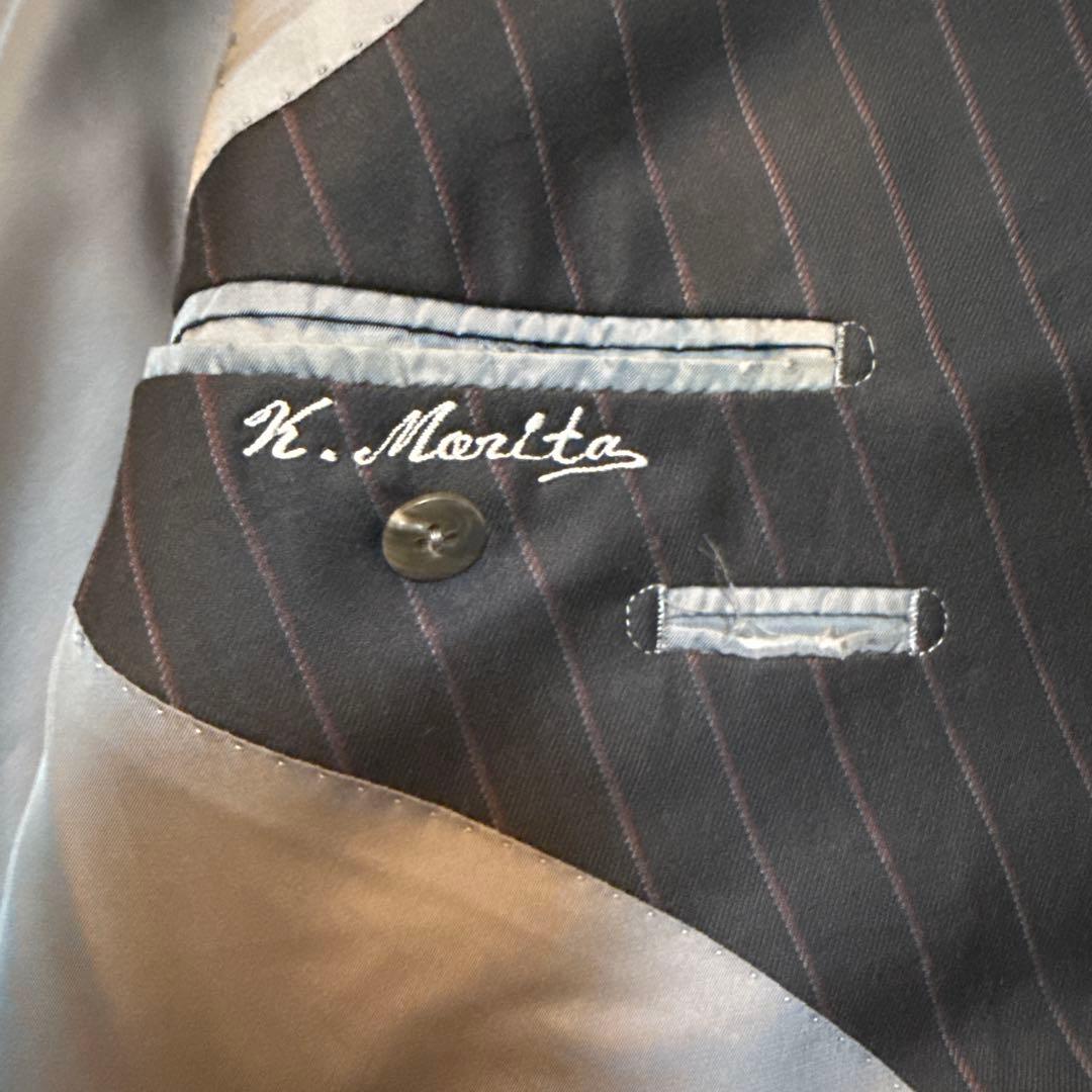 【美品】バーバリーロンドン ダブル スーツセットアップ ストライプ シルク混A6