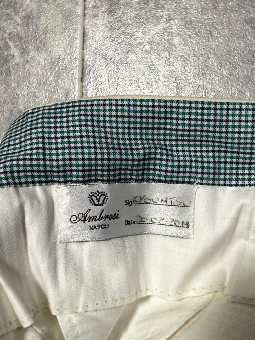 AMBROSI アンブロージ ウール スラックス パンツ オフホワイト XL