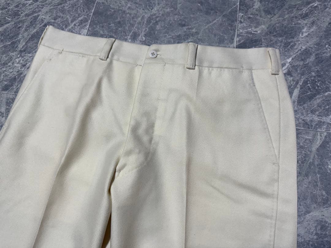 AMBROSI アンブロージ ウール スラックス パンツ オフホワイト XL