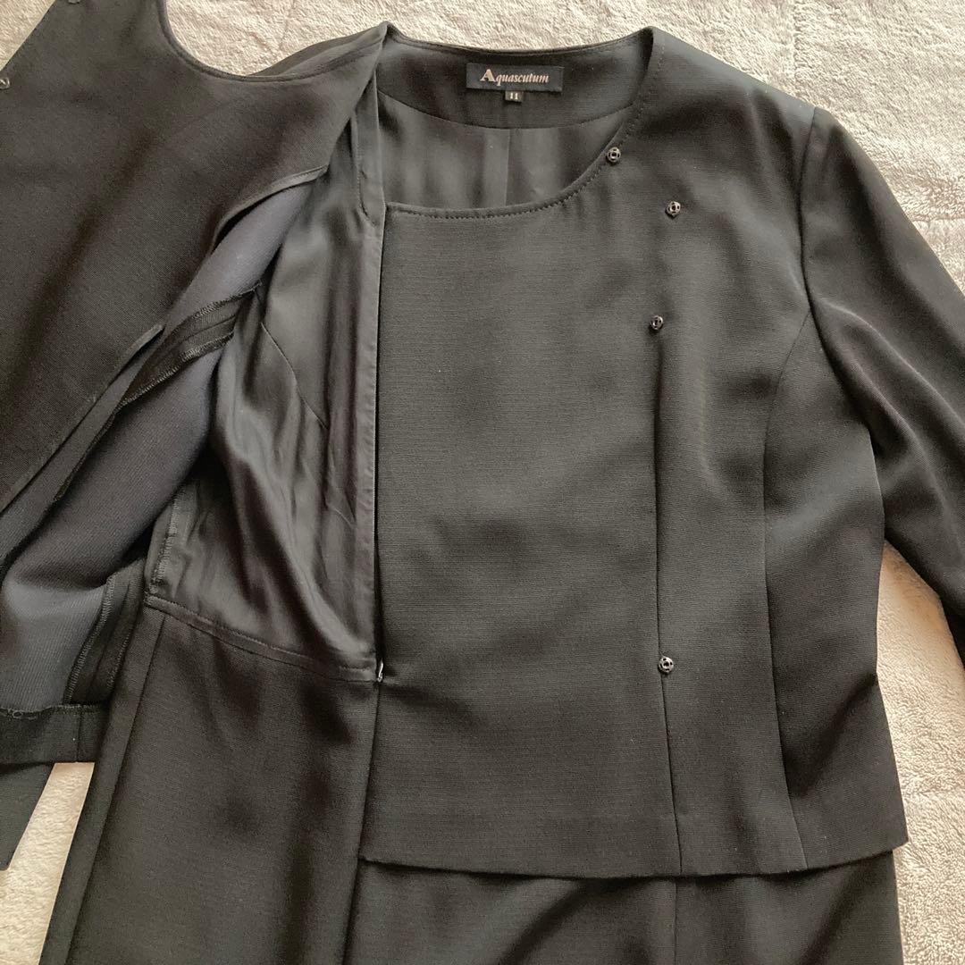 極美品・高級　アクアスキュータム ブラックフォーマル　ワンピースセットアップ