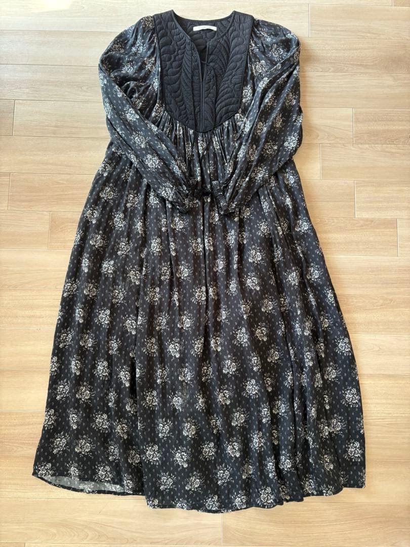 【ne Quittez pas】25AW プリントヨークドレス M