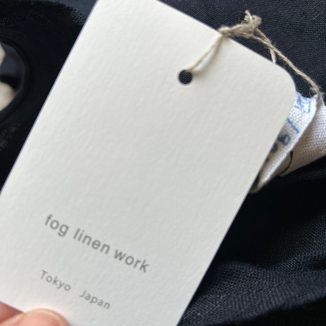 fog リネン エプロン　紺色