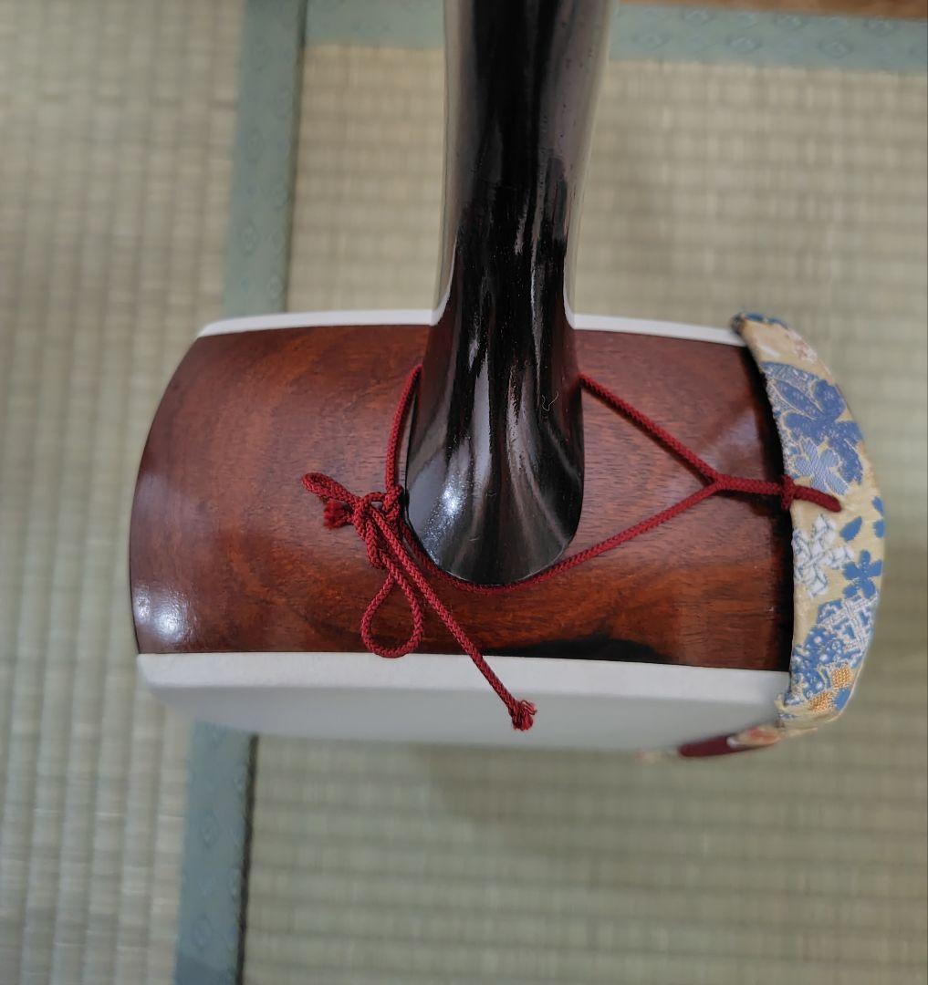 長唄用細棹三味線本体 花柄カバー 専用ケース付き