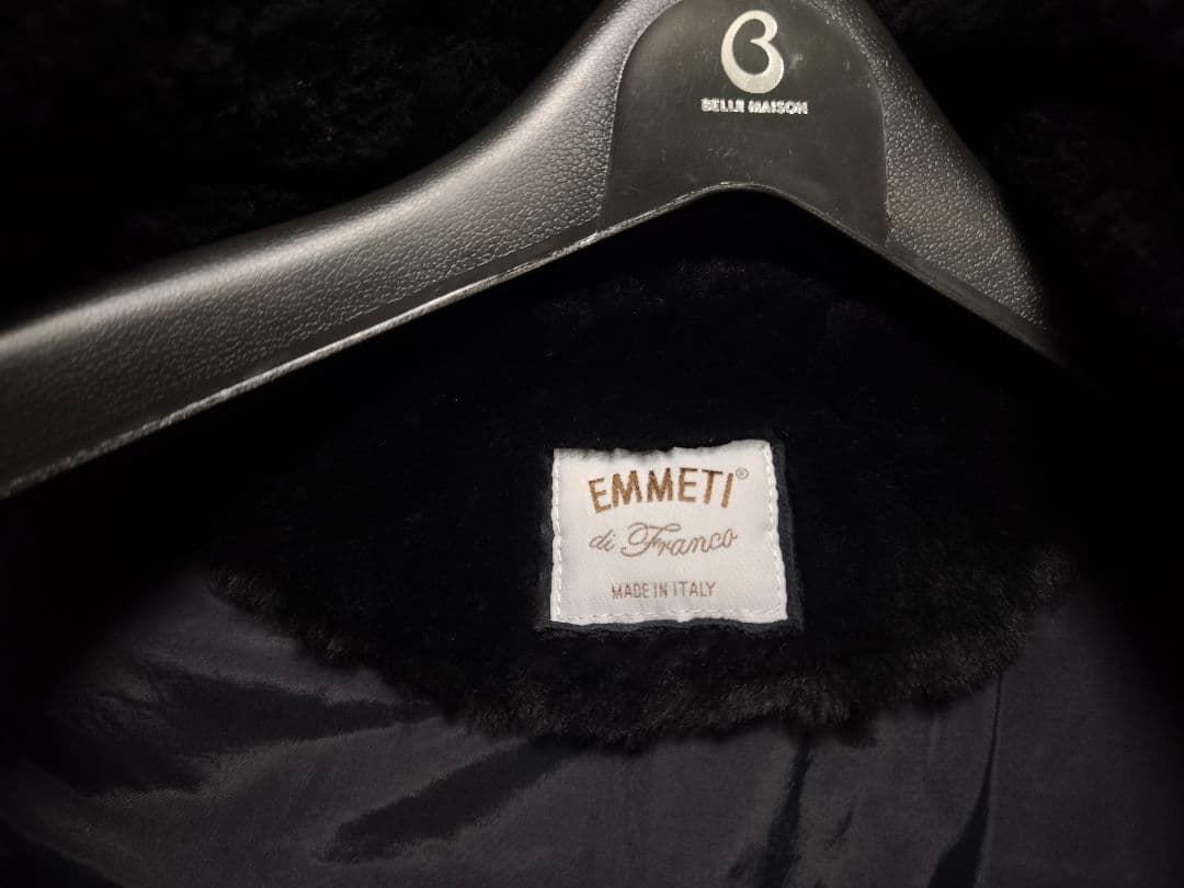 美品　EMMETI DONKEY ムートンダウンベスト　ブラック　サイズ46