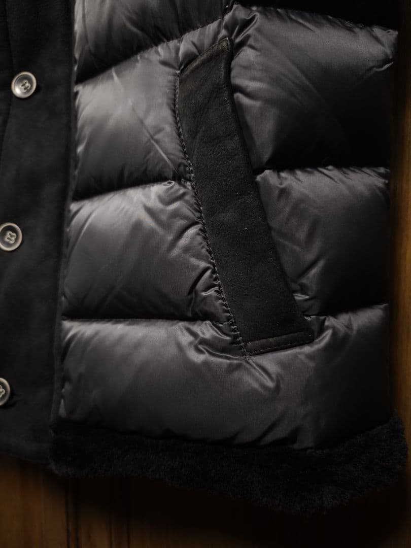 美品　EMMETI DONKEY ムートンダウンベスト　ブラック　サイズ46