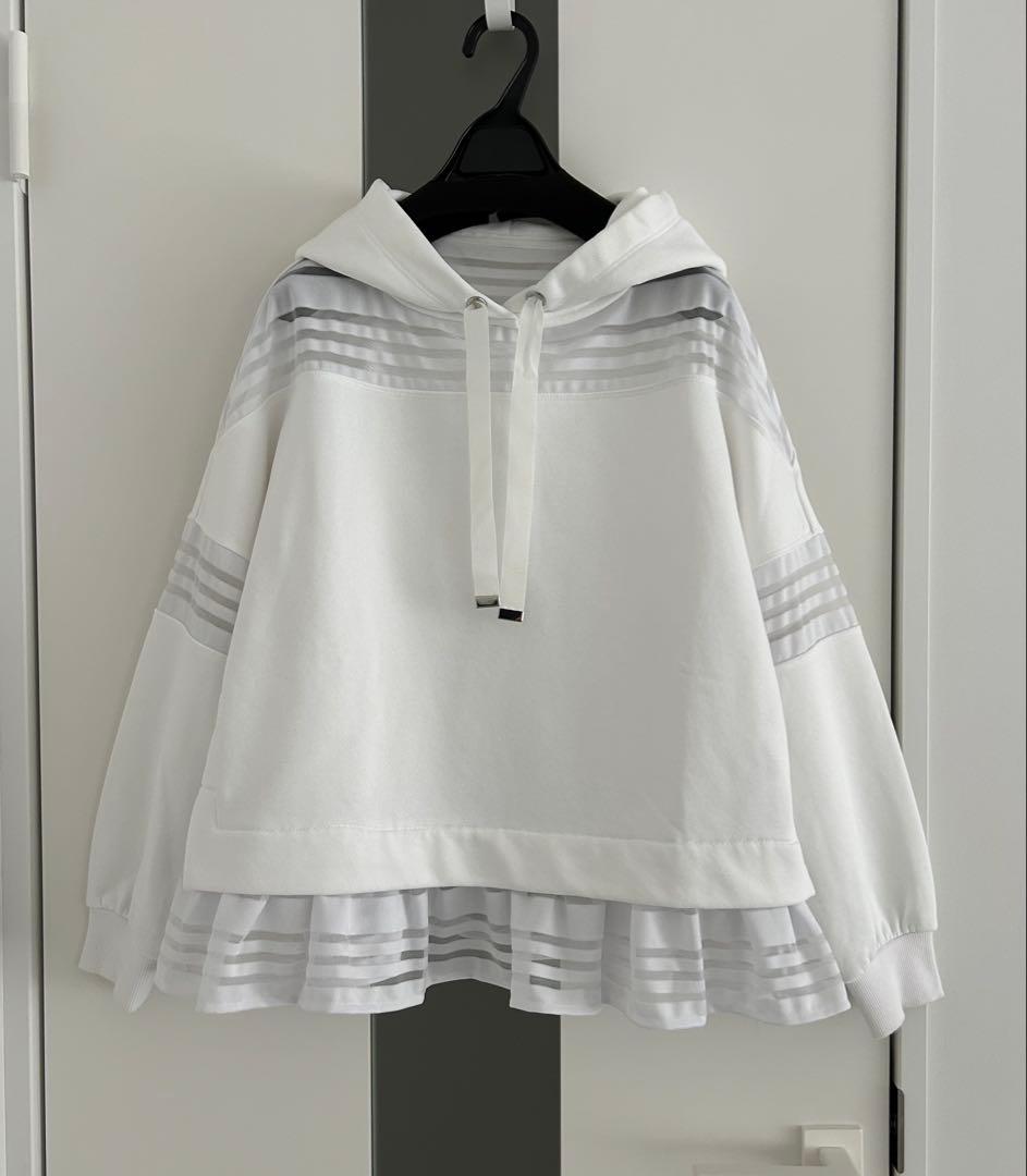 や*な様 グレースコンチネンタル シースルー ホワイト パーカー