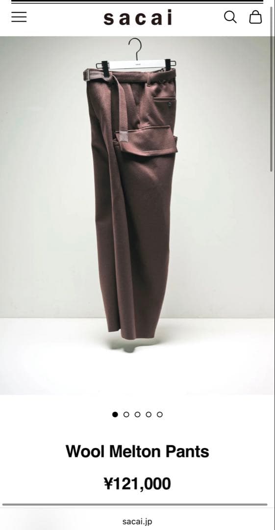 sacai 25aw wool melton pants サイズ1