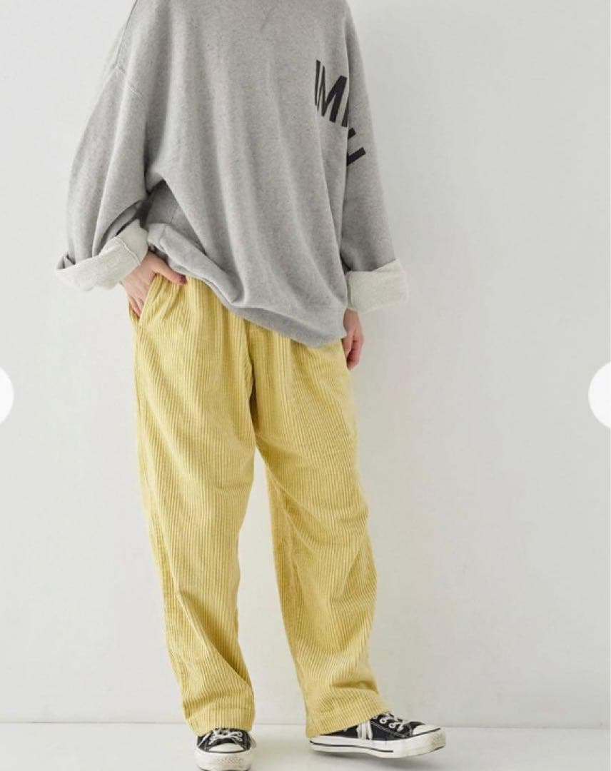 nest Robe 太畝コーデュロイイージーパンツ　レモン　美品
