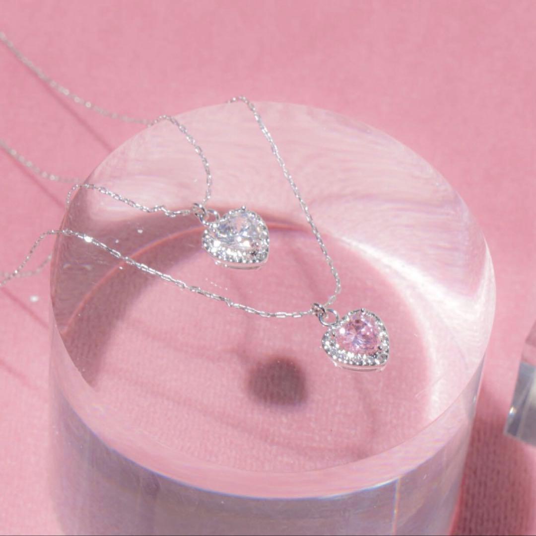 ジルバイジルスチュアート　Cubic プチハートネックレス　ピンク