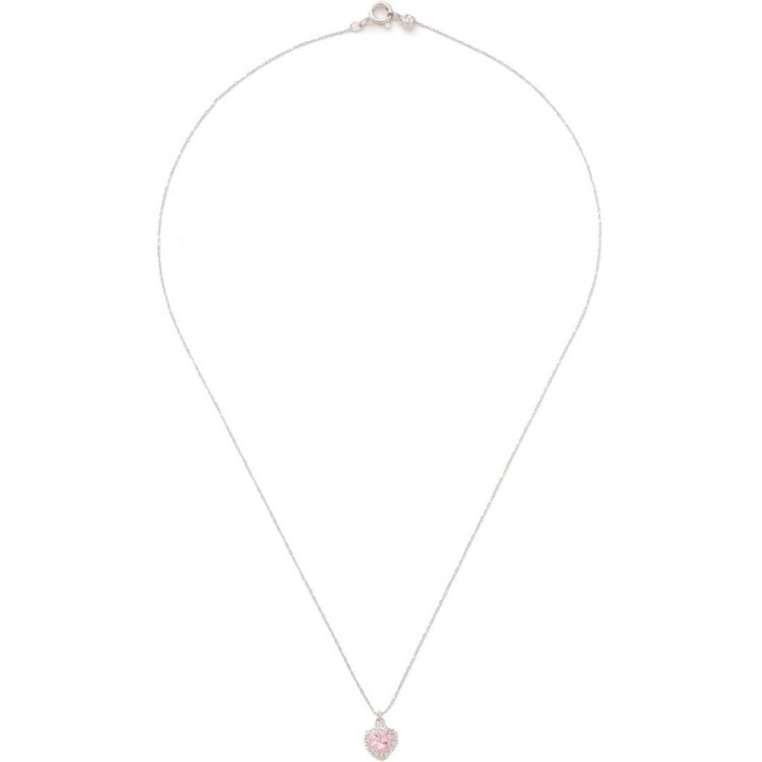 ジルバイジルスチュアート　Cubic プチハートネックレス　ピンク