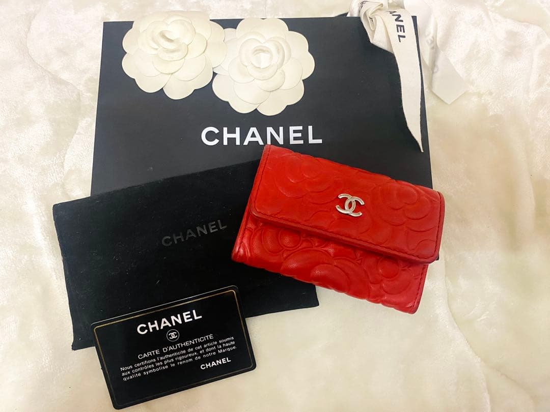 CHANEL カメリア 名刺入れ カードケース　ケース　美品