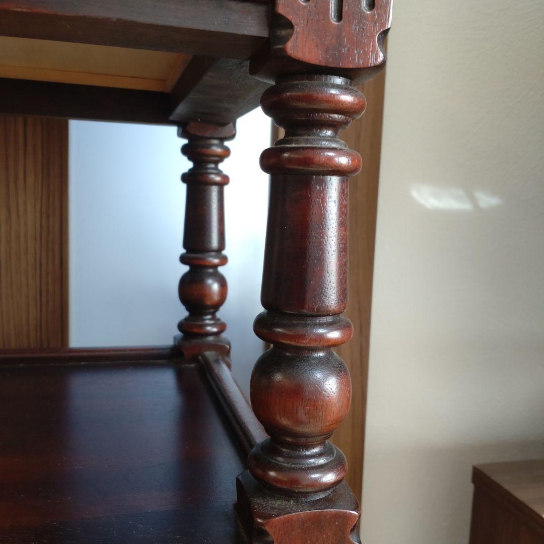 【カリモク】ダークブラウン　木製キャビネット オールドカリモク　電話台