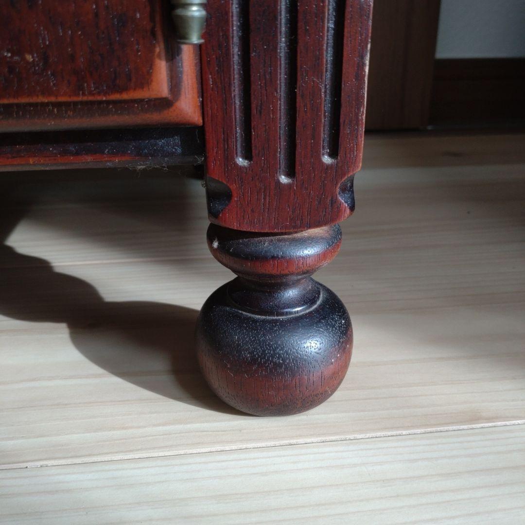 【カリモク】ダークブラウン　木製キャビネット オールドカリモク　電話台