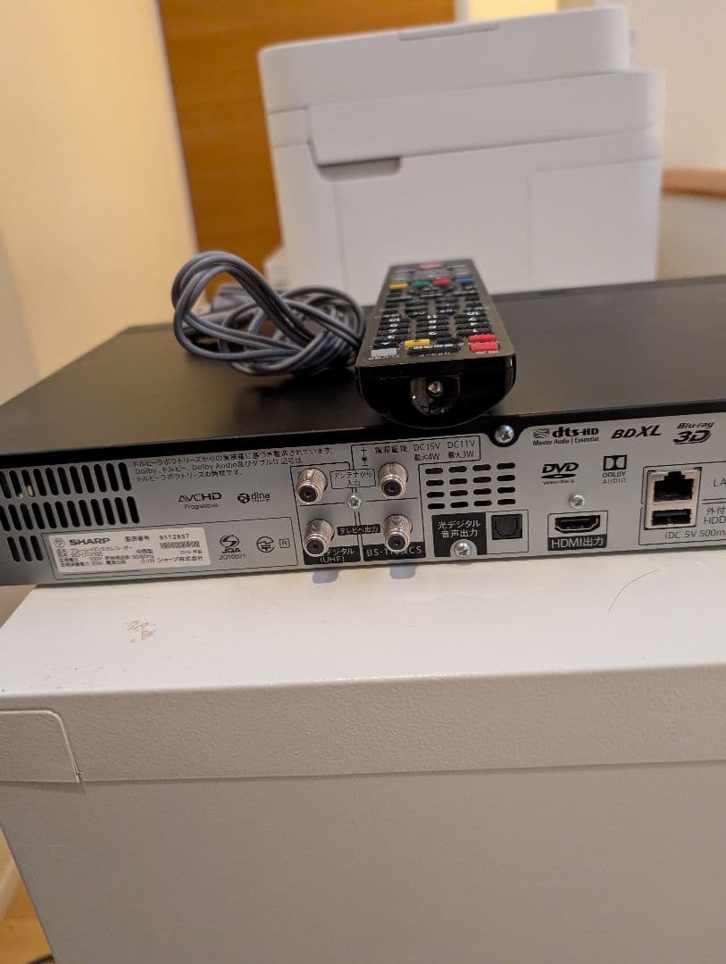 SHARP ブルーレイレコーダー　BD-UT2100