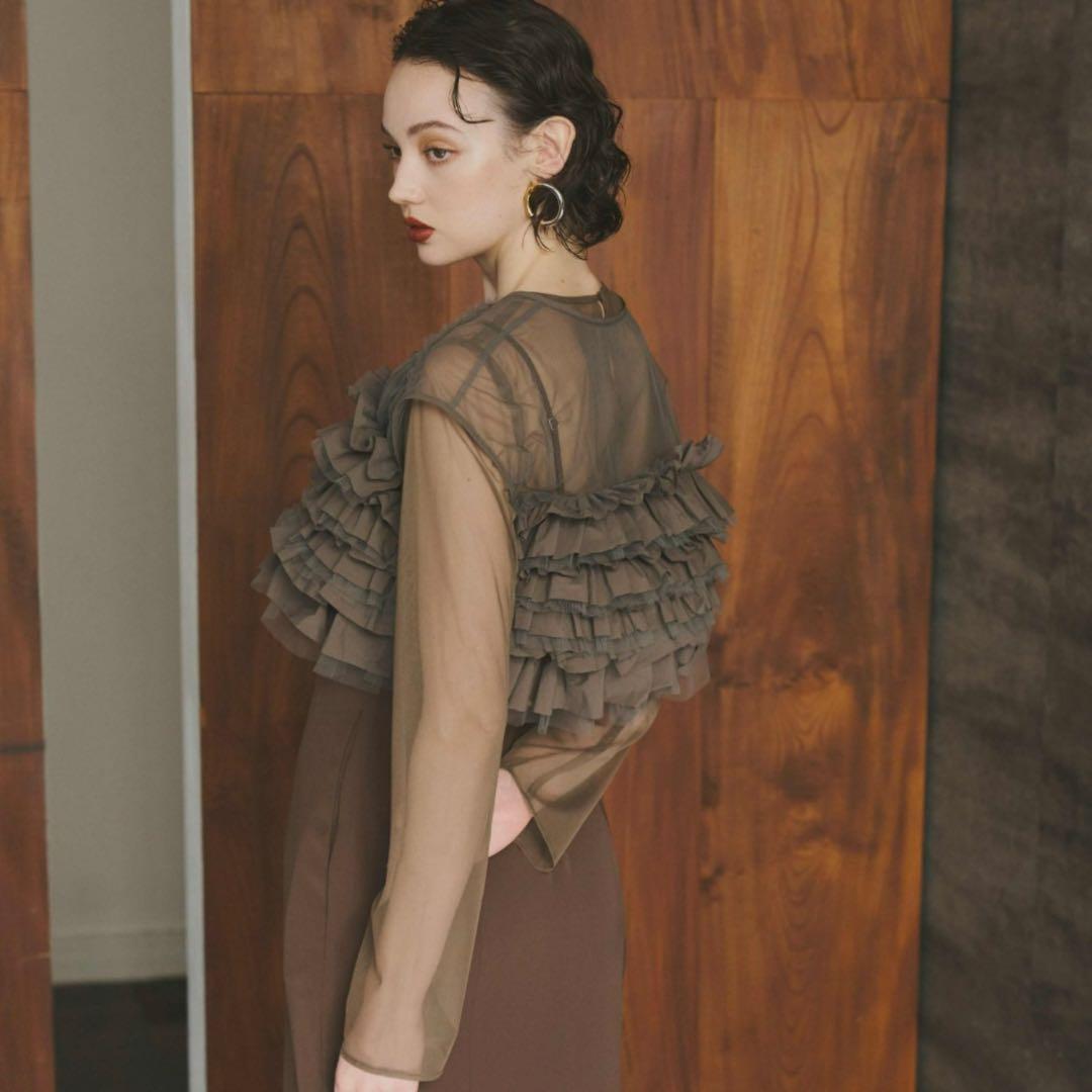 ANDRESD タフタチュールベストセットドレス ブラウン　niana GIRL