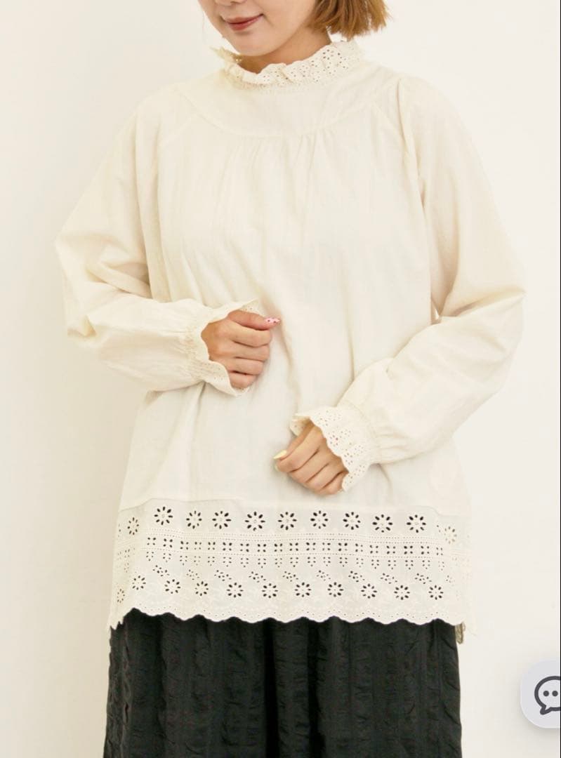 サマンサモスモス スカラップレースブラウス キナリとオフホワイト　2枚セット