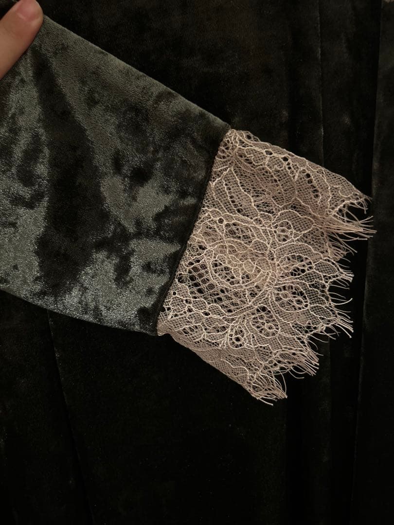 【etoll.】クラッシュベロアランジェリー風ドレス