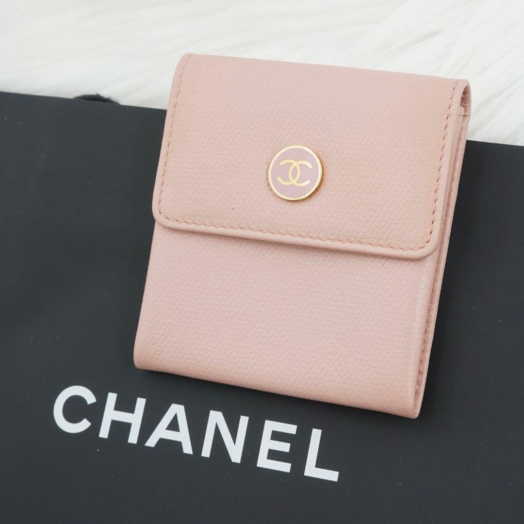 未使用級　CHANEL シャネル　小銭入れ　ゴールド金具　ココマーク　ピンク