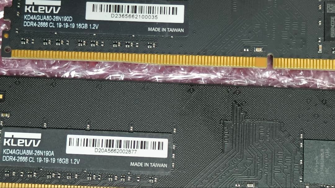 ddr4 16gx2枚 32g 動作確認済み ②
