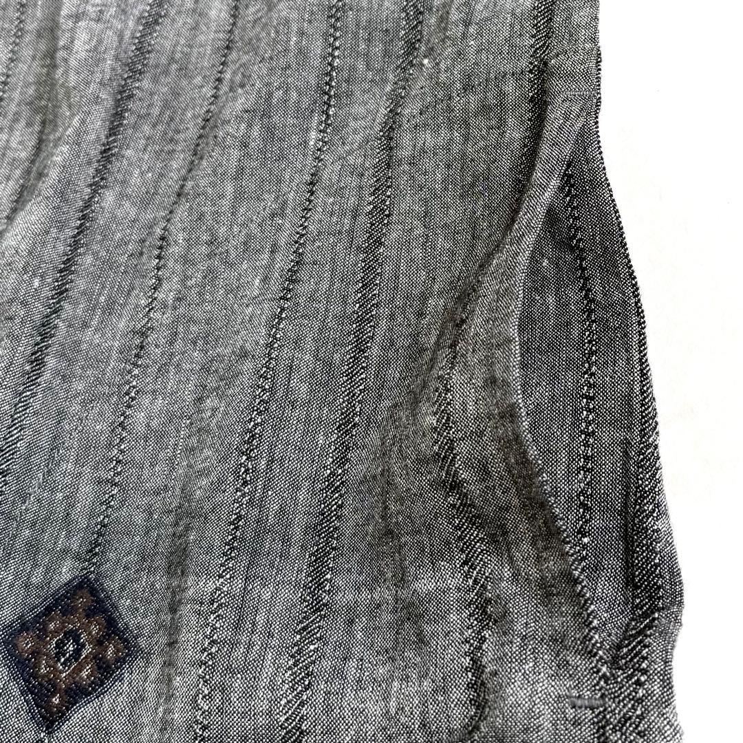 フォロー割☆プランテーション コットンリネン刺繍チュニックワンピース 七分袖