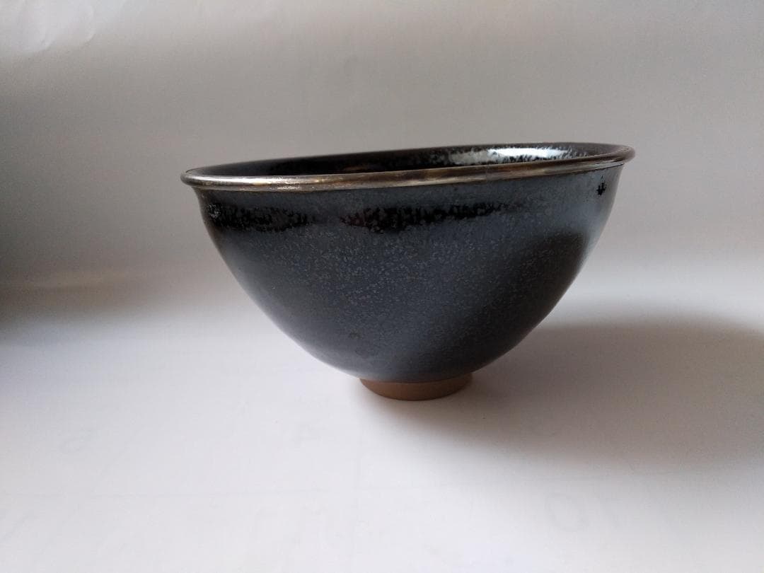 西尾香舟 作 油滴天目 茶碗 仕覆 市松宝尽し紋 茶道具 抹茶碗 共箱 新品