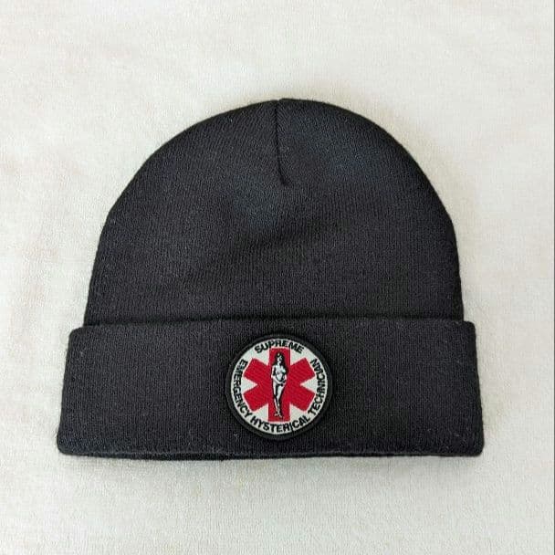 に*ゃ様 SUPREME×HYSTERIC GLAMOUR ビーニー 黒