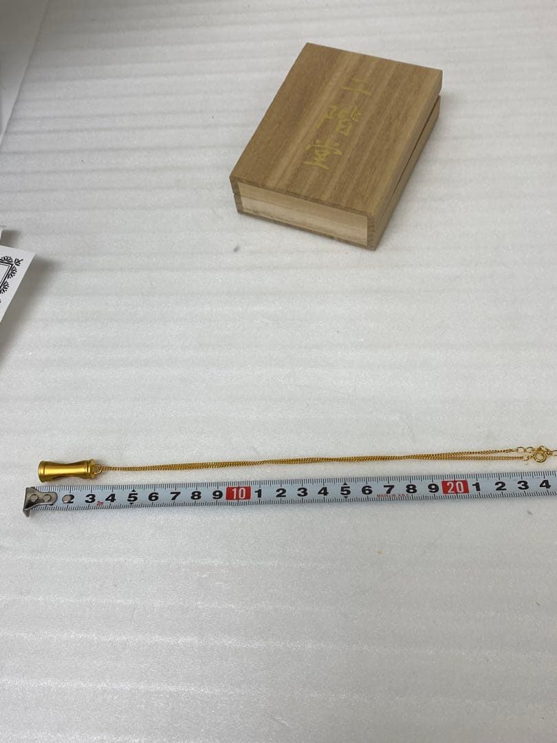 3-3328 二階堂 砂金 ネックレス ゴールド 桐箱 証明書付き