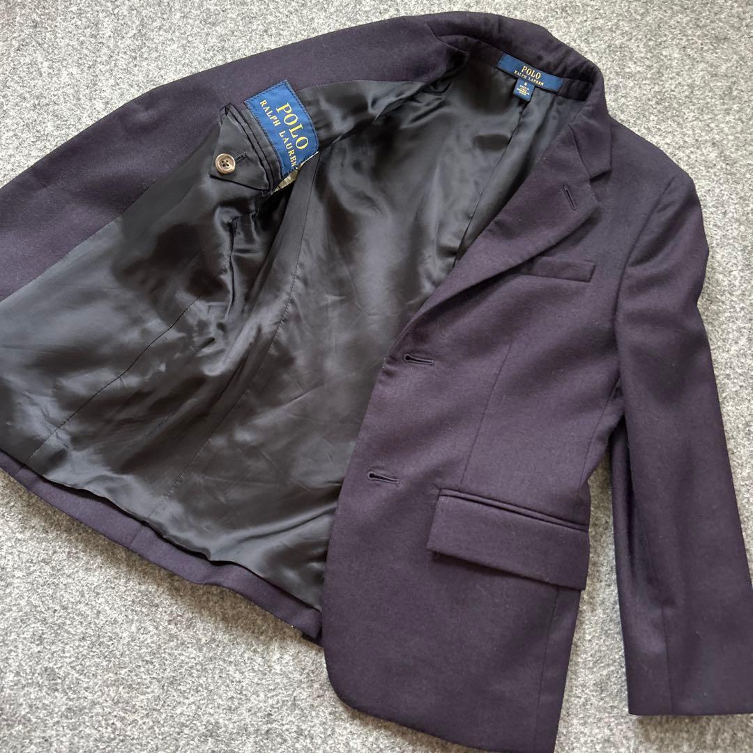 ラルフローレン キッズ スーツ 長袖シャツ ネクタイ 120 金ボタン ネイビー