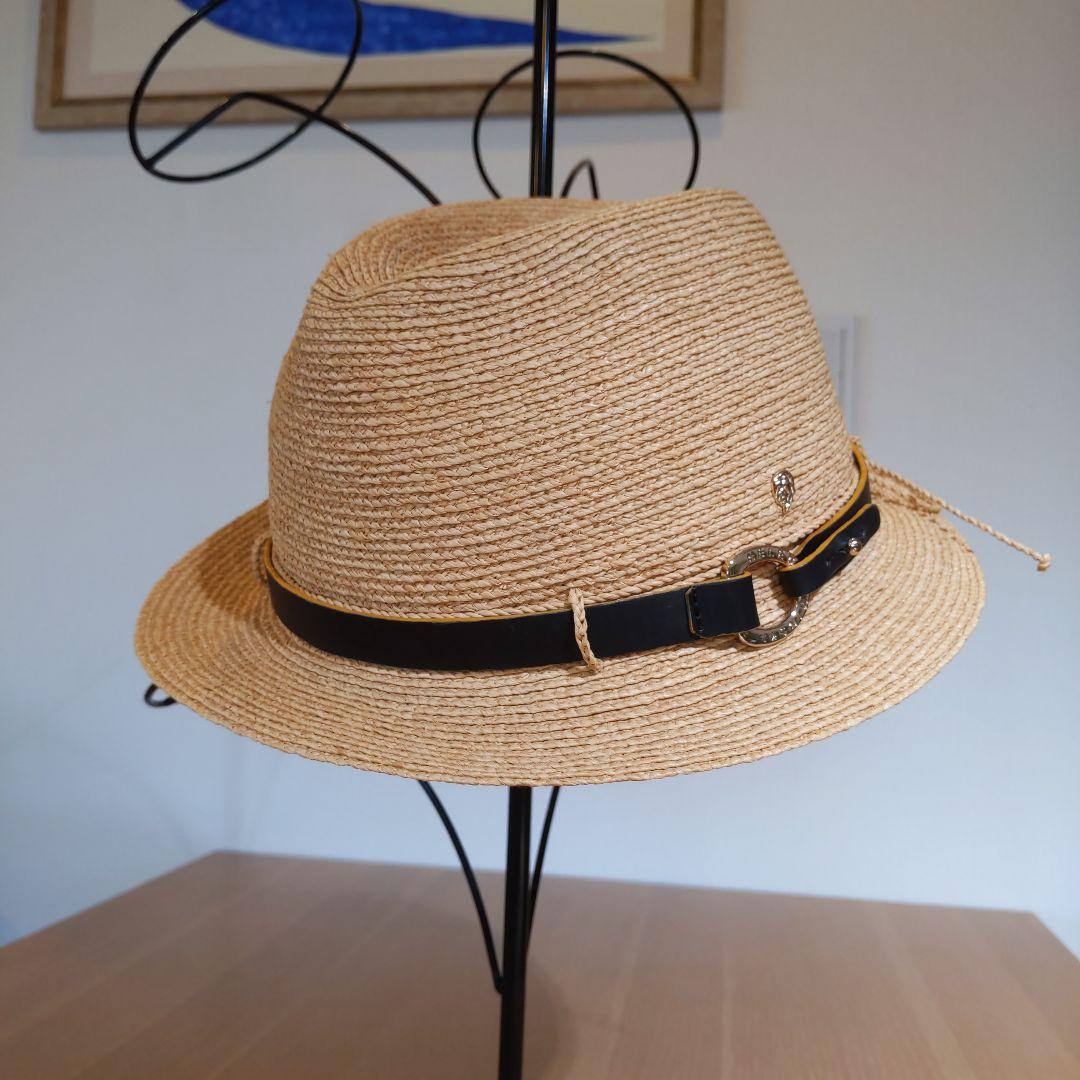 ヘレンカミンスキー　ラファイア　ベージュ ストローハット フェドーラスタイル