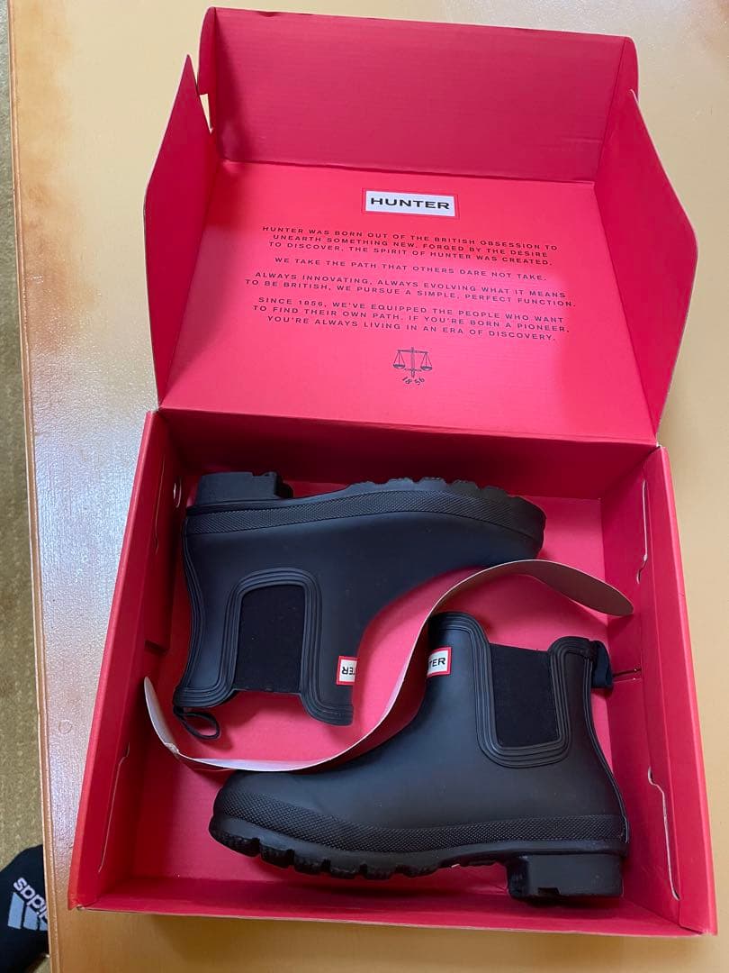 HUNTER ブラックショートブーツ　24㎝　UK5 、US7、EU38 新品