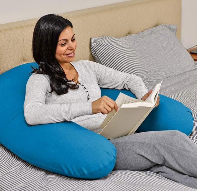 【送料無料】ヨギボーサポート アクアブルー U字型ビーズクッション