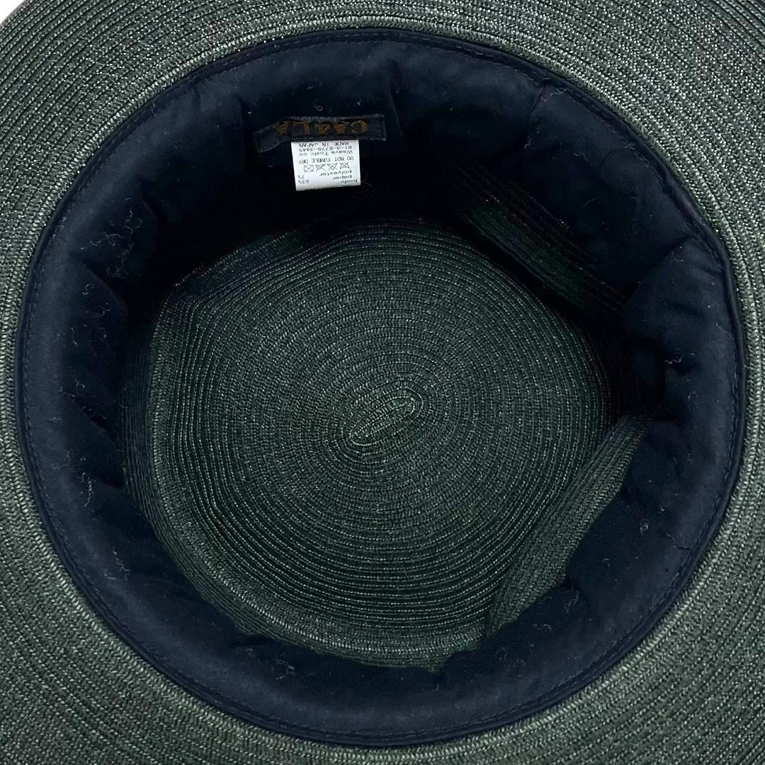 CA4LA　ストローハット 中折れ グリーン KN01310 美品