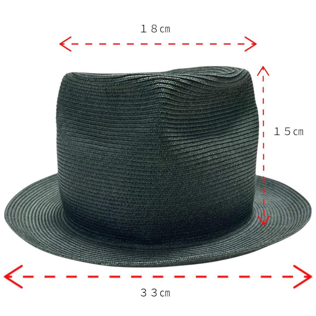 CA4LA　ストローハット 中折れ グリーン KN01310 美品