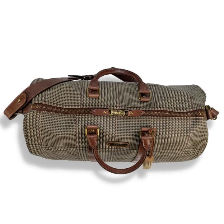 【極美品】ポロラルフローレン ボストンバッグ 千鳥柄 2way PVC レザー