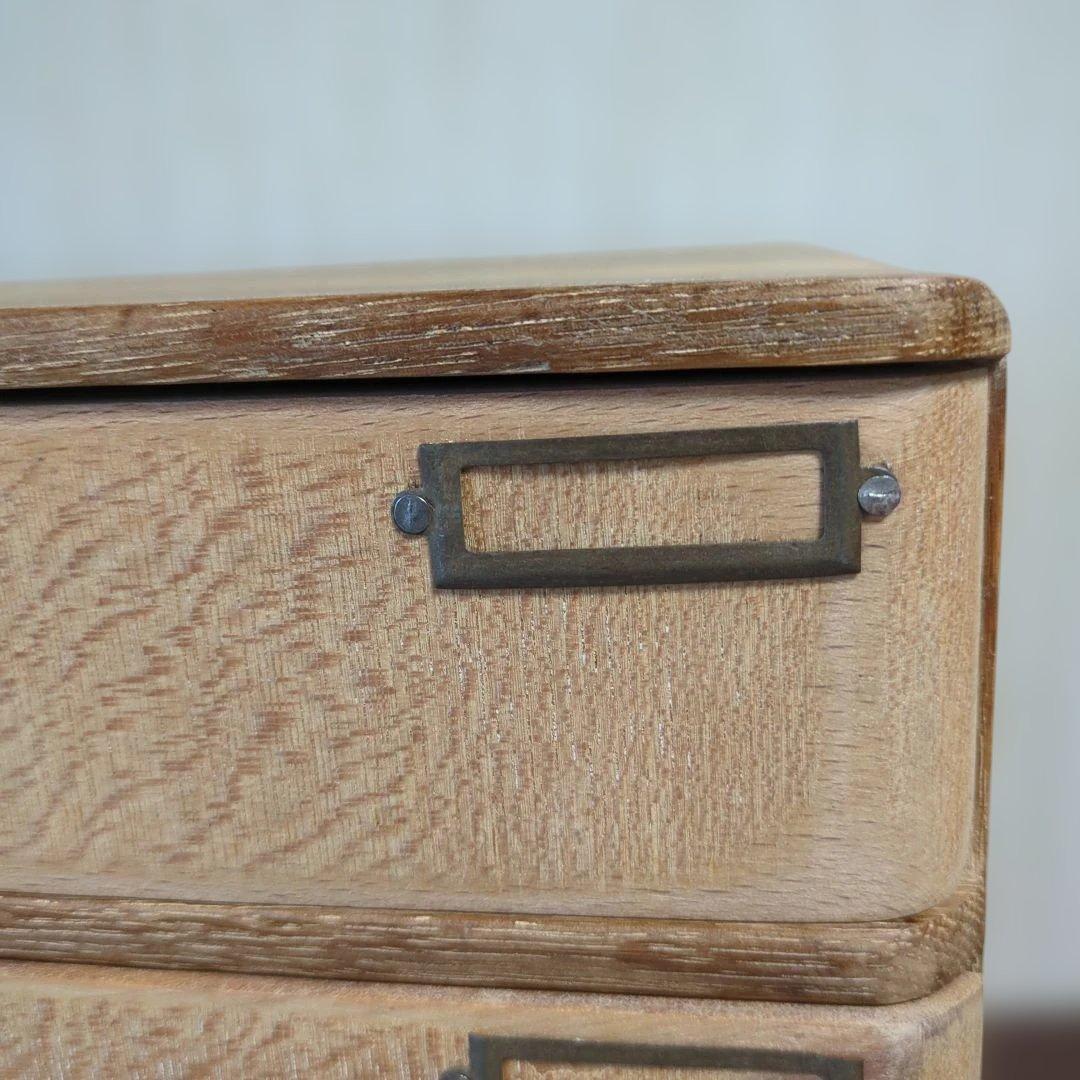 古道具アンティーク5段やや大きめ引き出しA4サイズ可