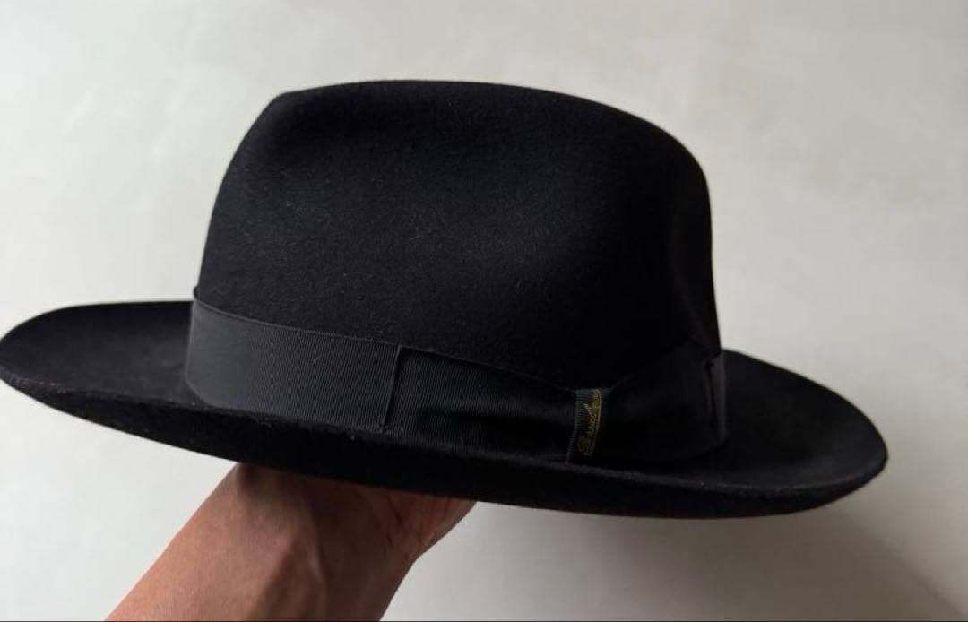 BORSALINO ボルサリーノ黒 ウールフェルトハット