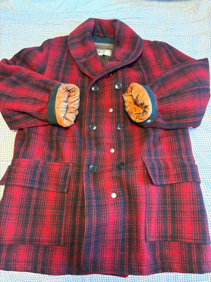 チェック柄コート