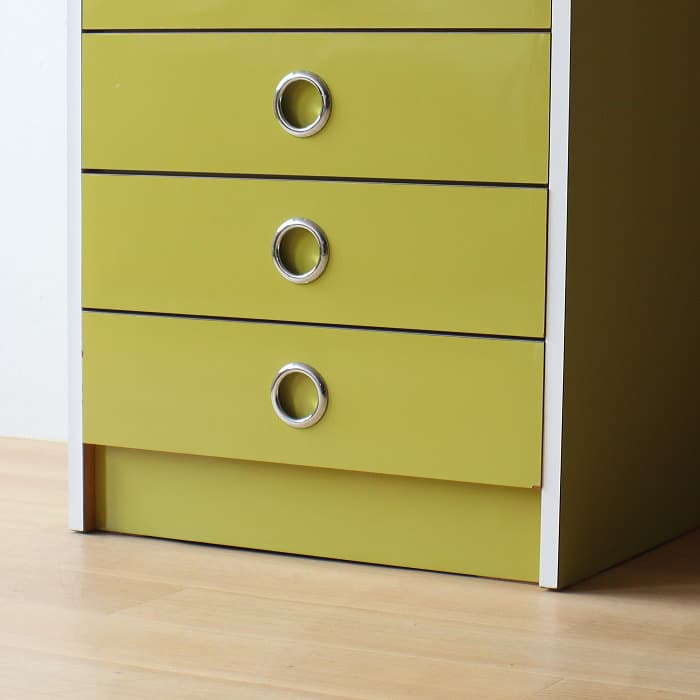 アンティーク レトロポップ 7段 チェスト 昭和レトロ スペースエイジ グリーン