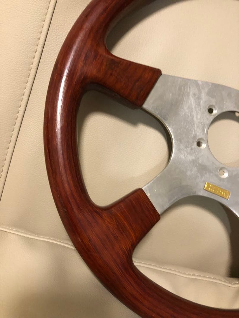 【送料込み】PRONTO ウッドステアリング　ハンドル　ホーンキャップ付き