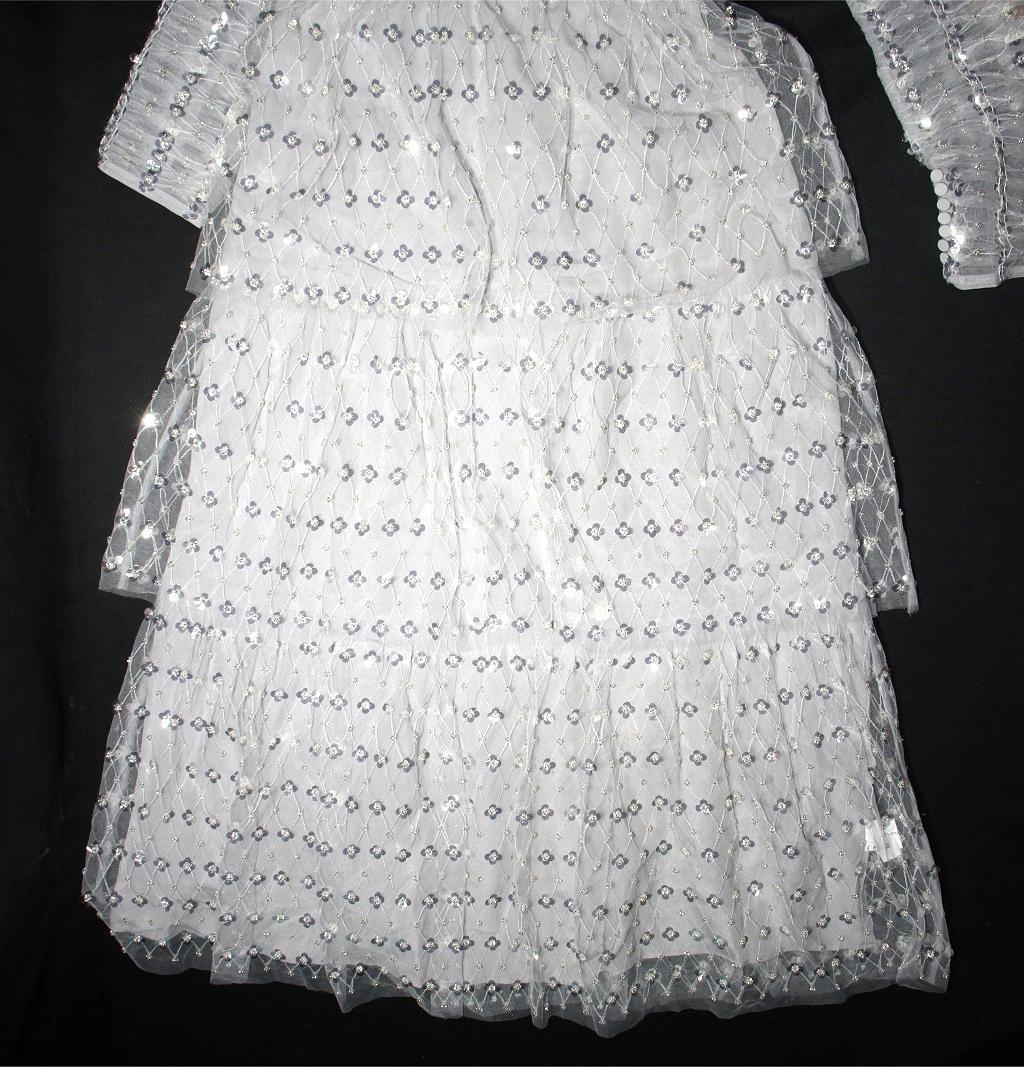 y*m様 セルフポートレイト ティアード ワンピース スパンコール グレー UK