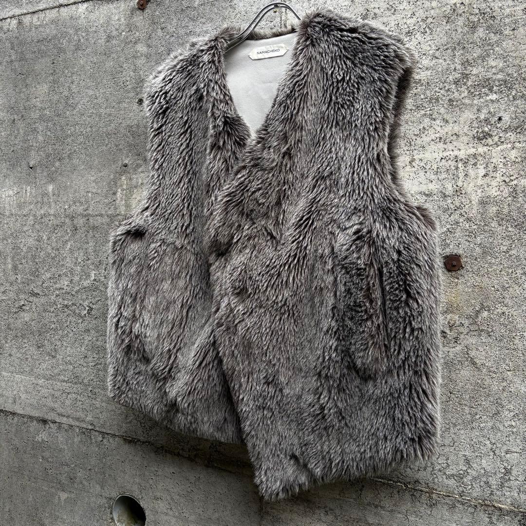 美品 namacheko ナマチェコ フェイクファー ベスト