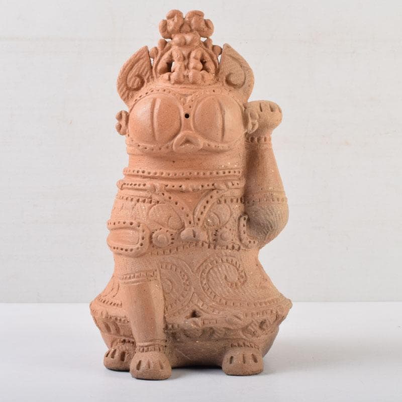 九ちゃん　縄文土偶形　招き猫　置物　V　9063